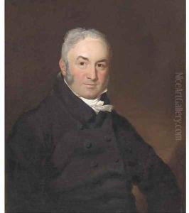 Portrait of a gentleman, half-length, in a black coat and white collar