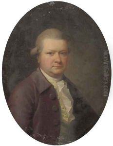 Portrait of a gentleman, half-length, in a maroon coat and yellow waistcoat