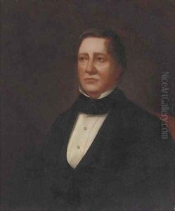 Portrait of a gentleman, seated half-length, in a black coat and white shirt, with Masonic buttons