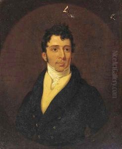 Portrait of a gentleman, small quarter-length, in a black coat and yellow waistcoat