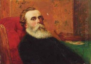 Portrait of a gentleman, small quarter-length, in a black coat, seated in an interior by English School