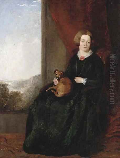 Portrait of a lady and her dog - view 1