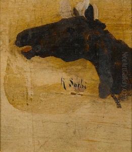 Study Of A Horse's Head by Raffaelo Sorbi