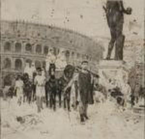 La Marcia Innanzi Al Colosseo by Raffaelo Sorbi