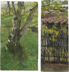 Il Tronco D'albero; La Casa Tra Gli Alberi by Raffaelo Sorbi