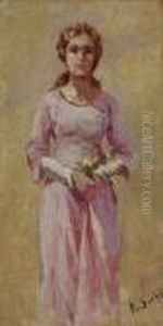 Figura Femminile Con Mazzolino Di Fiori by Raffaelo Sorbi