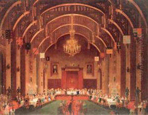 Queen Elizabeth I presiding over a banquet at Kenilworth