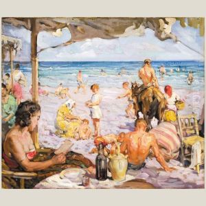 Escena De Playa by Joaquin Sorolla Y Bastida