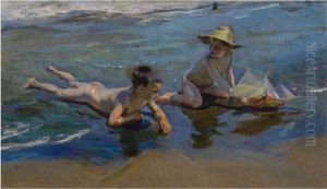 Ninos En La Playa (children Playing On The Beach) by Joaquin Sorolla Y Bastida