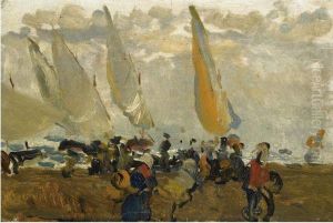 Barcos (boats) by Joaquin Sorolla Y Bastida