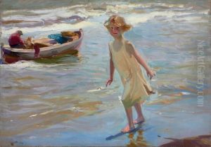 Nina En La Playa, Valencia by Joaquin Sorolla Y Bastida