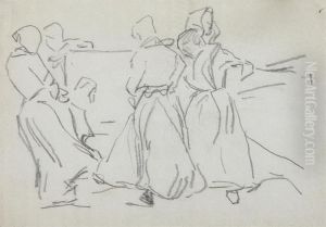 Five Fisherwomen On A Beach