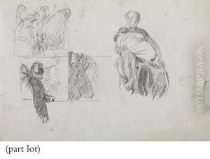 Two Drawings Of A Mother And Child, One With Studies Of Priests Two Drawings Of A Mother And Child, One With Studies Of Priests