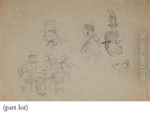 Three Drawings Of Gentlemen Wearing Hats