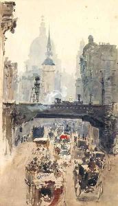 St Pauls from Ludgate Hill by English School