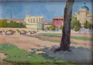 Las Iglesias Y El Puente by Joaquin Sorolla Y Bastida