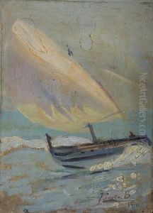 A Sailboat In Rough Seas