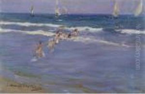 Ninos En El Mar (children In The Sea) by Joaquin Sorolla Y Bastida