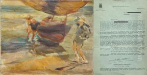Sacando La Barca by Joaquin Sorolla Y Bastida