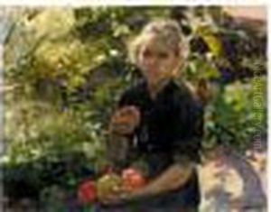 Nina Comiendo Manzanas (young Girl Eating Apples)