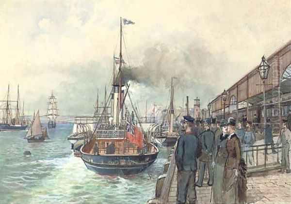 The British passenger steamer Thalia departing from the quayside of the Marine Station, Dover - view 1