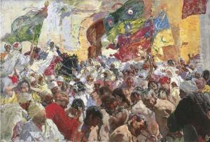 Desnudos En Patio O Plaza by Joaquin Sorolla Y Bastida