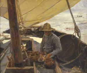 Mondando Patatas by Joaquin Sorolla Y Bastida