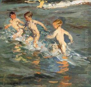 Children On The Beach by Joaquin Sorolla Y Bastida