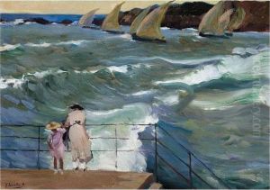 El Rompeolas De San Sebastian (on The Breakwater, San Sebastian) by Joaquin Sorolla Y Bastida