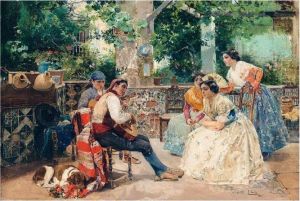 Los Guitarristas, Costumbres Valencianas (guitar Players, Valencia) by Joaquin Sorolla Y Bastida