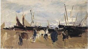Barcas En La Playa (boats On The Beach) by Joaquin Sorolla Y Bastida