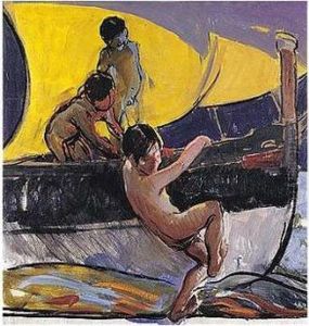 Ninos Jugando En Una Barca (children Playing In A Boat) by Joaquin Sorolla Y Bastida