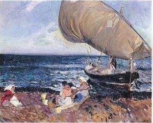 Esperando La Pesca, Playa De Valencia (waiting For The Catch, Valencia Beach) by Joaquin Sorolla Y Bastida