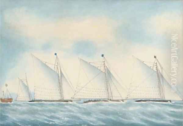 The Ocean Match with the yachts Red Rover, Wanderer and Kiama, 27th August, 1878 - view 1