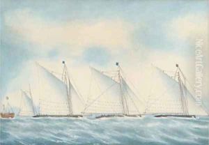The Ocean Match with the yachts Red Rover, Wanderer and Kiama, 27th August, 1878