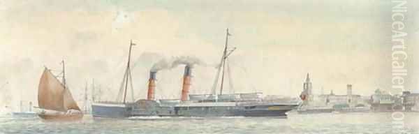 The paddlesteamer Monas Isle (III) in the Mersey - view 1