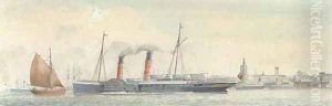 The paddlesteamer Monas Isle (III) in the Mersey by English School