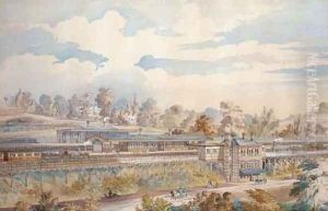 The Victorian railway station by English School