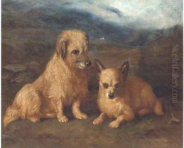Two terriers in a landscape - view 1