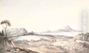 View over an estuary by English School