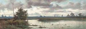 Windmills on the horizon towards the end of the day by English School