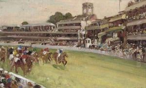 A day at the races, traditionally identified as Goodwood by English School