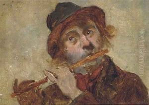 A flute player by English School