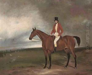 A gentleman on his favourite hunter, in an extensive landscape by English School