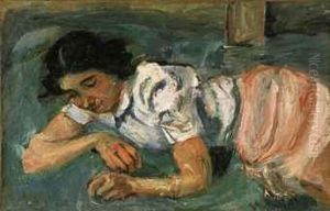 Jeune Femme Couchee Dans L'herbe by Chaim Soutine