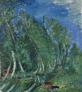 Paysage Avec Personnage Couche, Champigny by Chaim Soutine