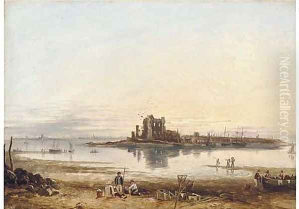 Fishermen on the beach, low tide - view 1