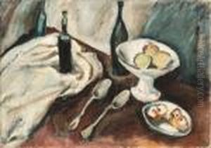 Nature Morte La Coupe De Fruits Et Aux Trois Bouteilles by Chaim Soutine