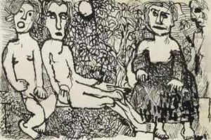 Femmes Sur Un Banc by Louis Soutter