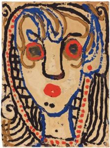 Tete De Femmede Face - La Cruche Saigne by Louis Soutter